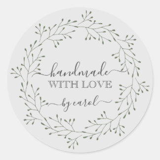Handmade with love floral wreath Sticker