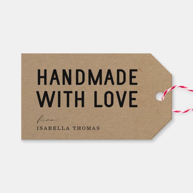 Handmade with Love Gift Tags (Front (Horizontal))