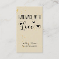 Handmade with Love Heart Calligraphy Wheat Gold