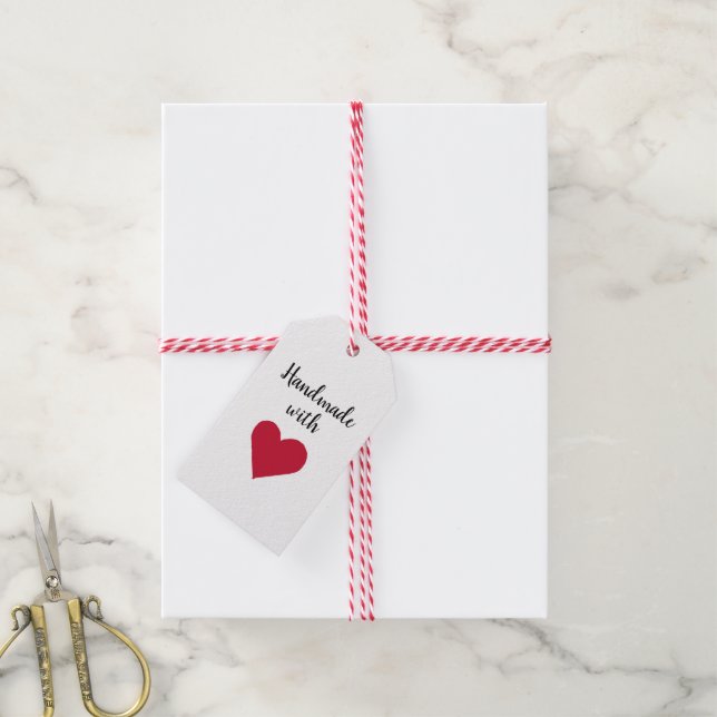 Handmade with Love Heart Gift Tag (With Twine)