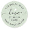 Handmade with love heart name URL light sage green