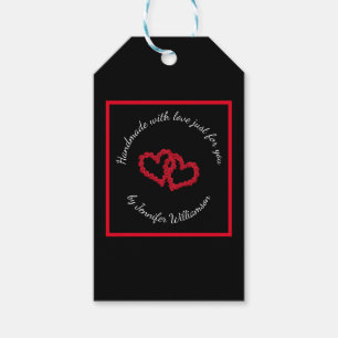 Handmade with Love Just for You. Hearts Gift Tags