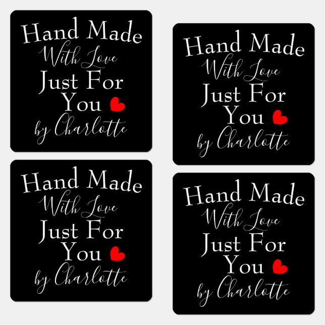 Handmade With Love Just For You Personalised Label (Group)