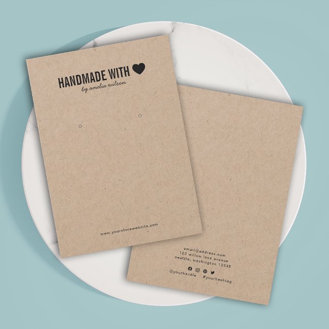 Handmade with Love Kraft Earring Display Card (Creator Uploaded)