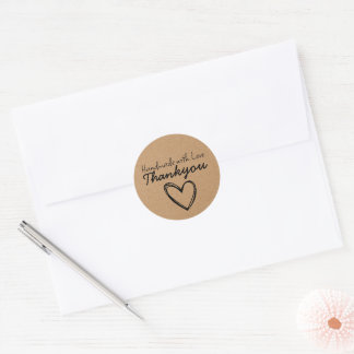 Handmade with Love | Kraft Paper Thank You Sticker