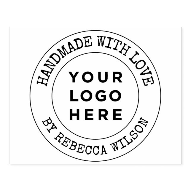 Handmade with love large custom rubber stamp (Imprint)