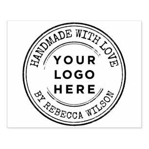 Handmade with love large logo custom rubber stamp