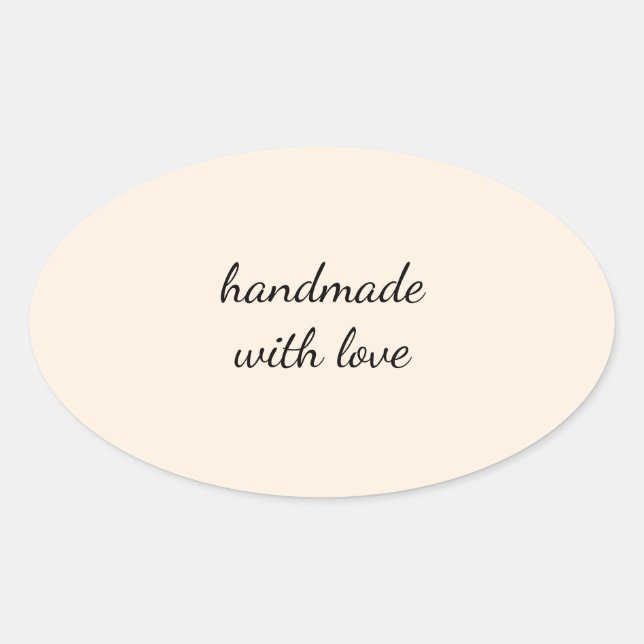 Handmade With Love Minimal Sticker – Elegant Craft (Front)