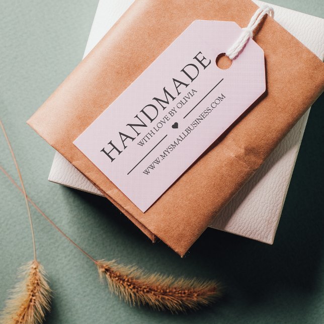 Handmade with Love Minimalist Small Business Cute Rubber Stamp (Handmade with love Custom Rubber Stamp for Packaging - small business)