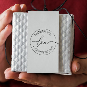 Handmade With Love Modern Minimalist Custom Name Self-inking Stamp