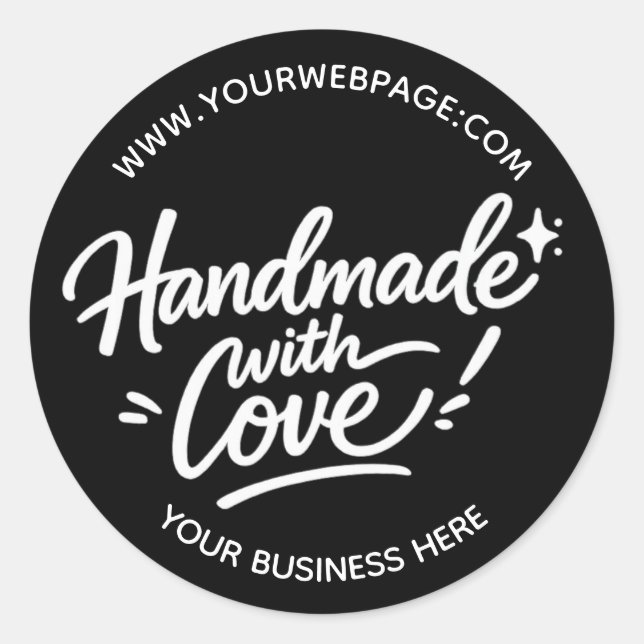 Handmade With Love Packaging Sticker (Front)