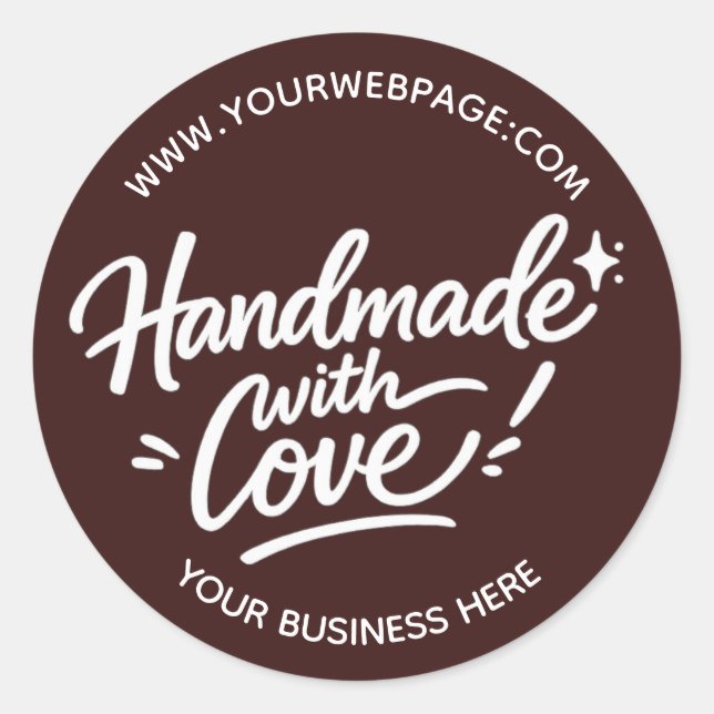 Handmade With Love Packaging Sticker (Front)