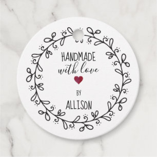 #Handmade with Love Personalised Artisan / Crafts Favour Tags