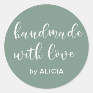 Handmade with love   Personalised Pastel Sticker