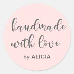 Handmade with love Personalised Pastel Sticker