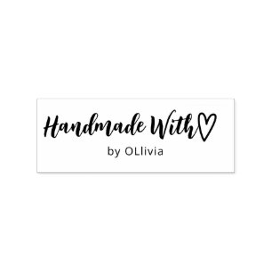 Handmade With Love Personalised Rubber Stamp