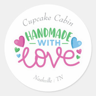 Handmade with Love Personalized Classic Round Sticker