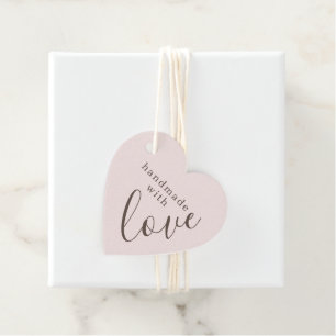 Handmade with Love Pink Heart Favour Tags