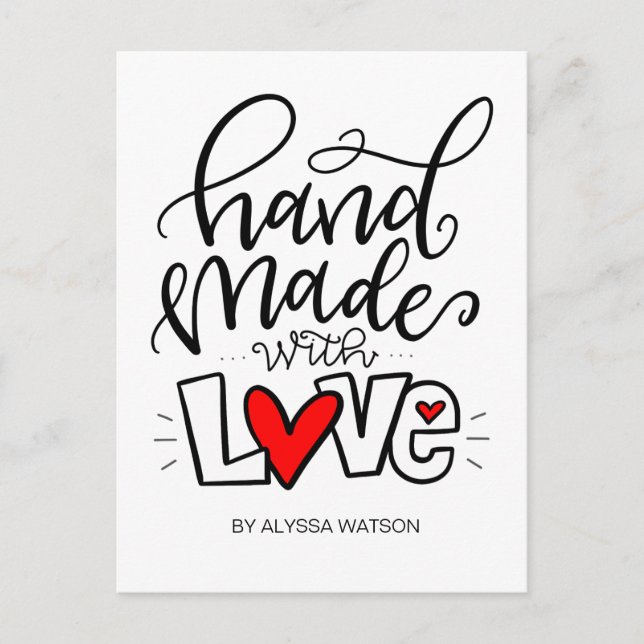 HANDMADE WITH LOVE, POSTCARD (Front)