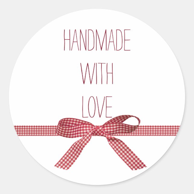 Handmade with love product package label sticker (Front)