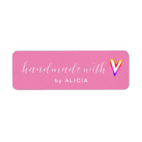 Handmade with Love  product Pastel Monogram Label