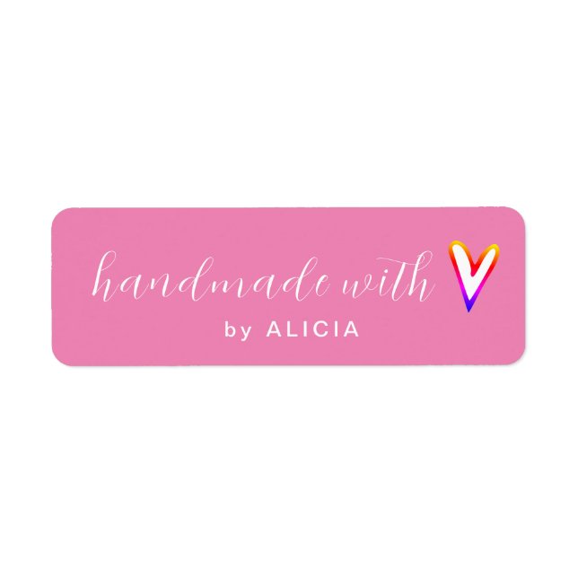 Handmade with Love  product Pastel Monogram Label (Front)
