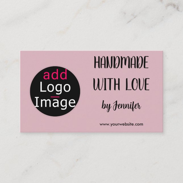 Handmade With Love Professional Customisable Pink Enclosure Card (Front)