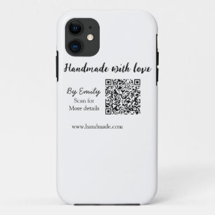 Handmade with love Q R code small business website Case-Mate iPhone Case