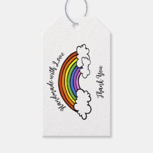 Handmade with Love Rainbow Gift Tag
