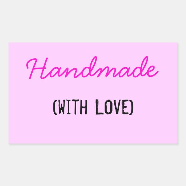 Handmade With Love Rectangular Sticker (Front)
