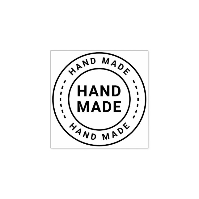 Handmade With Love Round Rubber Stamp (Imprint)
