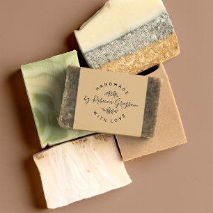 Handmade With Love   Rustic Heart & Leaves Wreath Rubber Stamp