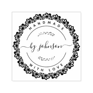 Handmade With Love Rustic Self-inking Stamp