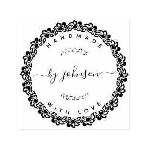 Handmade With Love Rustic Self-inking Stamp