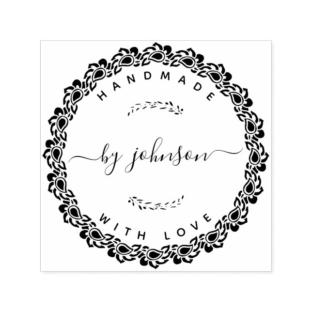 Handmade With Love Rustic  Self-inking Stamp (Design)