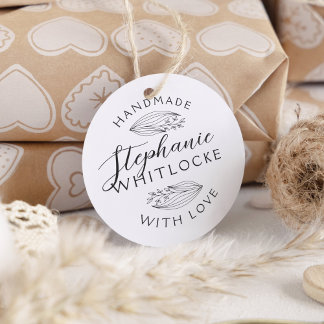 Handmade With Love | Rustic Sketch Leaves & Script Self-inking Stamp