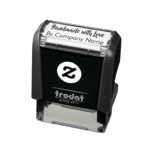Handmade with Love Script Template Self-inking Stamp
