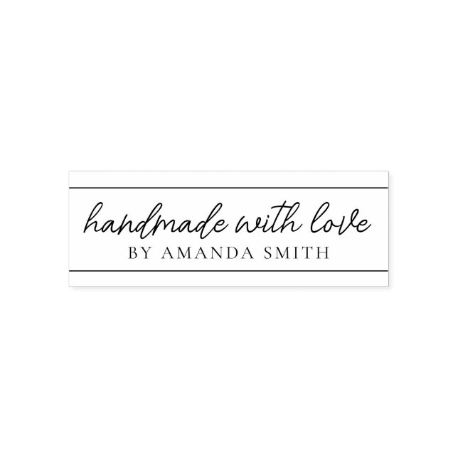 Handmade With Love Self Inking Rubber Stamp (Design)