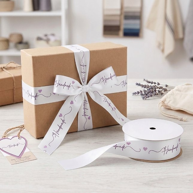 Handmade With Love Small Business Packaging Satin Ribbon (Creator Uploaded)
