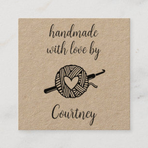 Handmade With Love Square Business Card