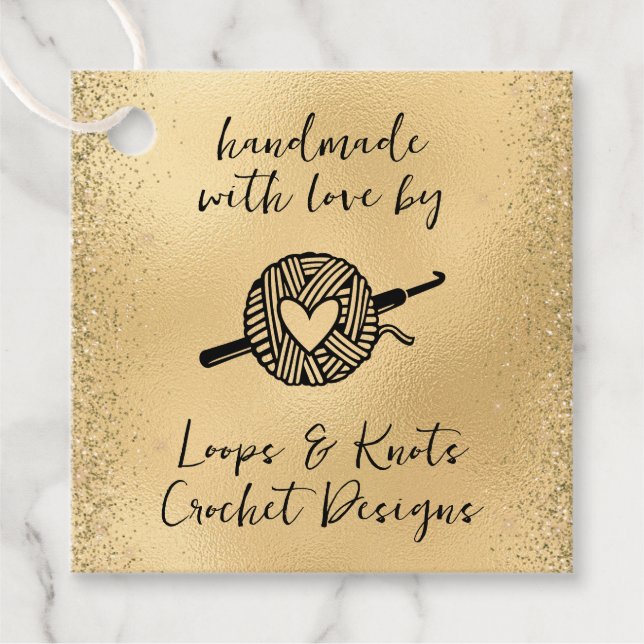 Handmade With Love Square Favour Tags (Front)
