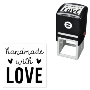 Handmade With Love Square Self-Inking Rubber Stamp