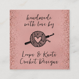 Handmade With Love Square Square Business Card