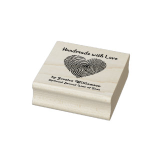 Handmade with Love Stamp Heart Name Personalised