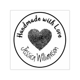 Handmade with Love Stamp Heart Name Personalised