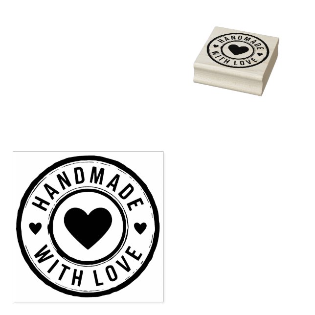 Handmade With Love Stamp with Heart (Stamped)