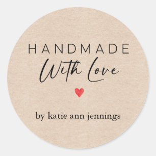 Handmade With Love Stickers Kraft With Love Labels
