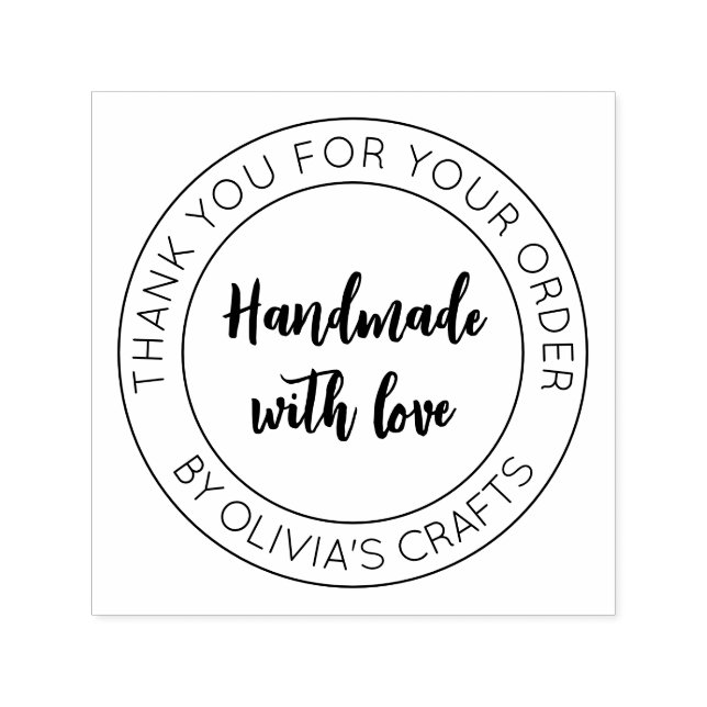 Handmade with Love Thank You Business Self-inking Stamp (Design)