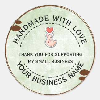 handmade with love | thank you for supporting classic round sticker