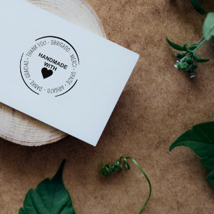 Handmade with Love Thank You Multilingual Rubber Stamp